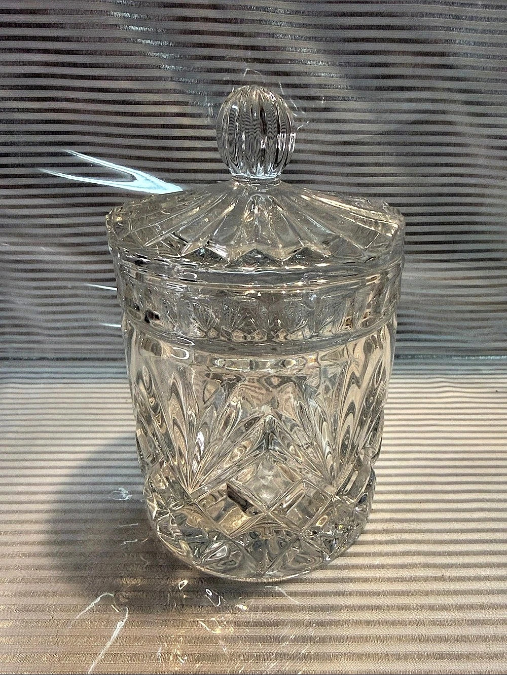 Clear Crystal Lidded Jar